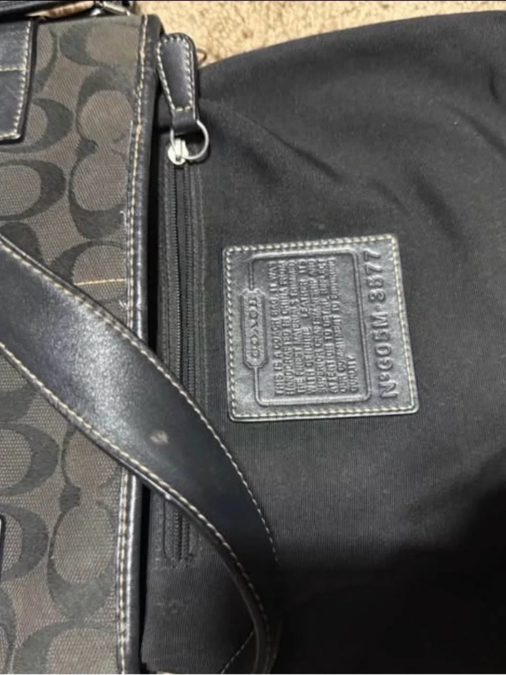 Coach Dark Brown and Black Signature Canvas Messenger
